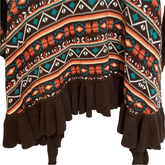 Aztec Powder River Outfitters Cardigan Duster Tribal Sweater - Picture 10 of 12